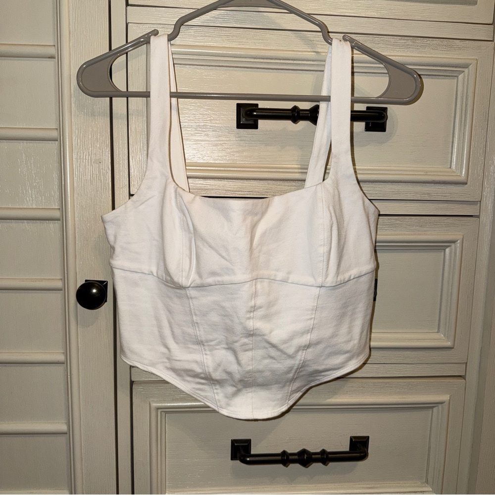 White Crop Corset Top